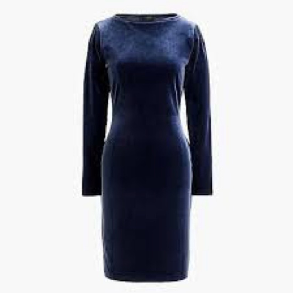 J. Crew Blue Sheath Long Sleeve Cocktail Dress